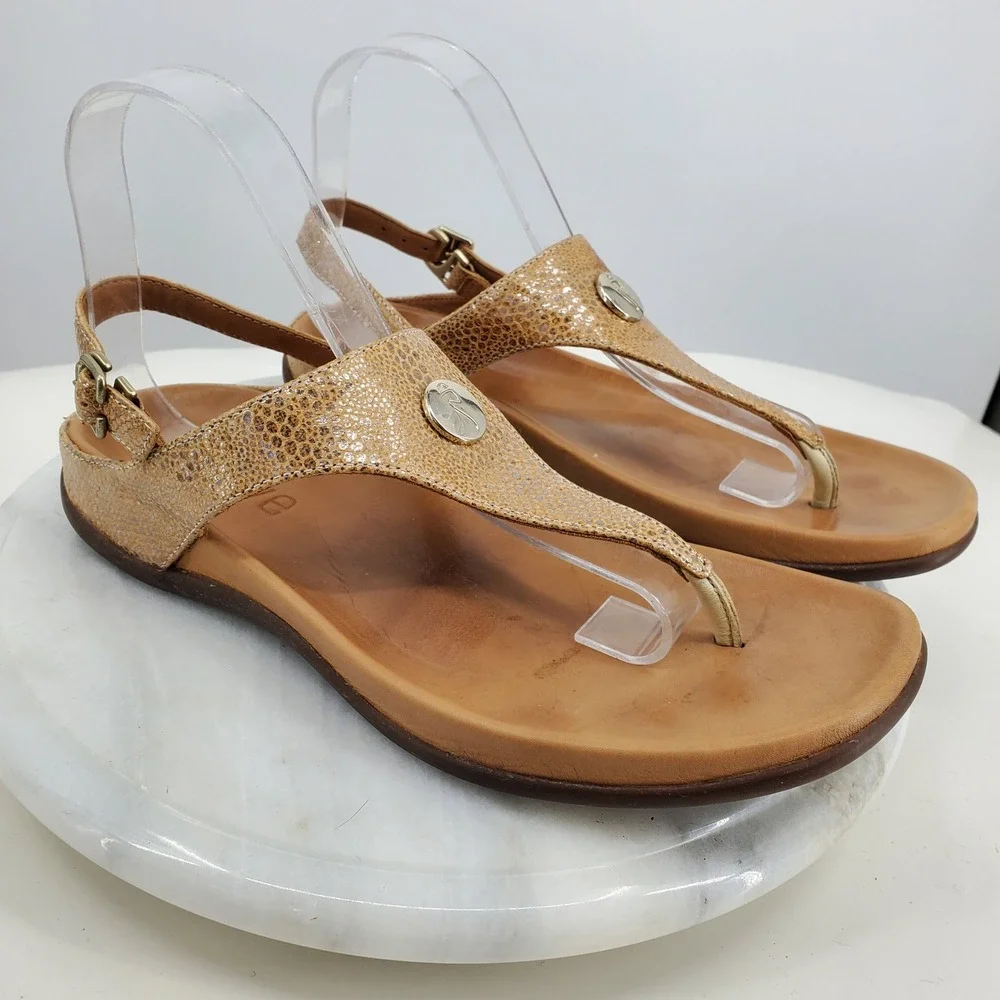 Strive‎ Tropez Metallic Snake Print Comfort Women's Brown Fashion Sandals7.5 8